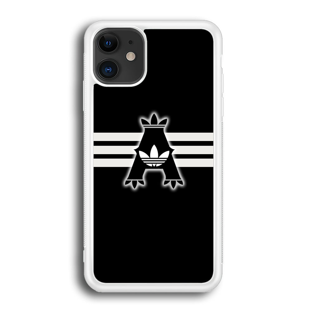 Adidas Royal Black Logo Stripe iPhone 12 Case