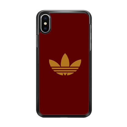 Adidas Simple Maroon Gold  iPhone Xs Case