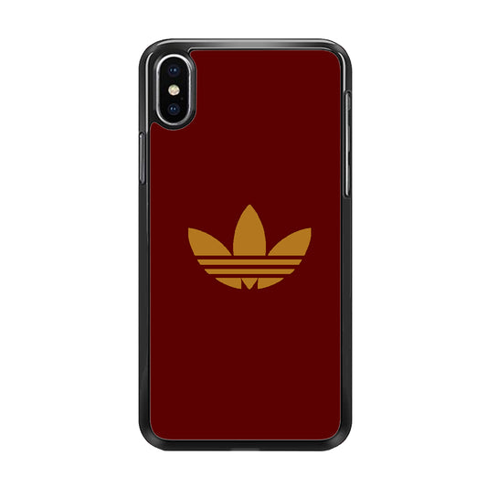 Adidas Simple Maroon Gold  iPhone Xs Case