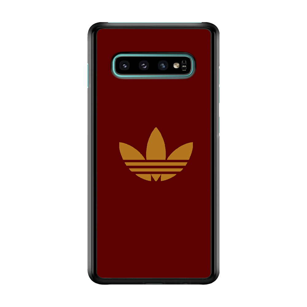 Adidas Simple Maroon Gold Samsung Galaxy S10 Case