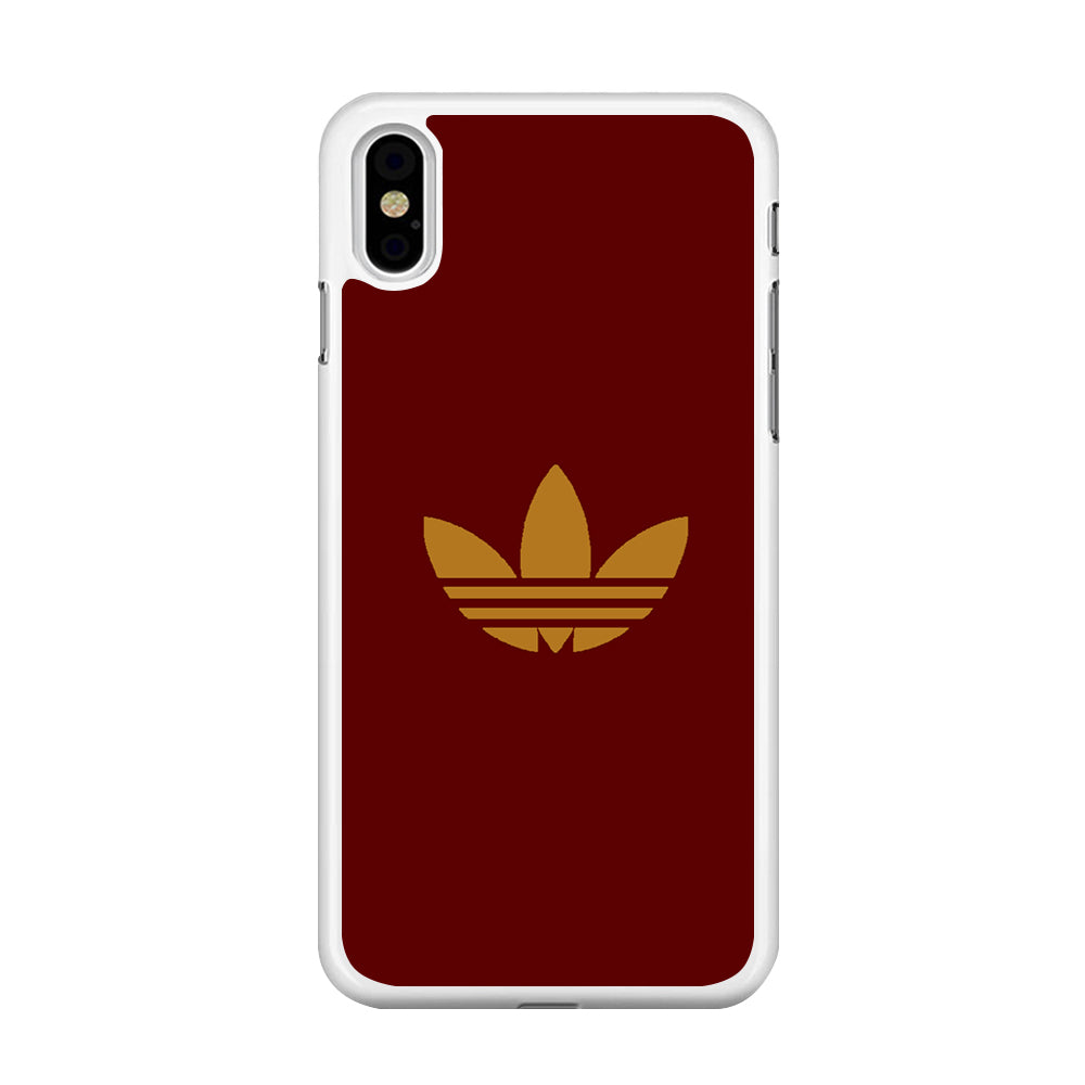 Adidas Simple Maroon Gold  iPhone Xs Case