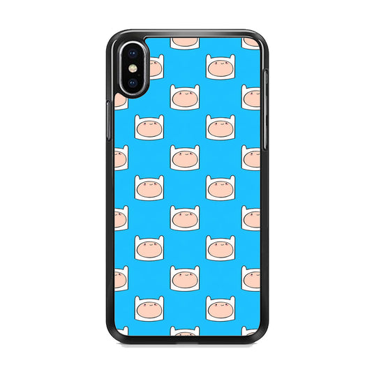 Adventure Time Finn Head Doodle Blue iPhone Xs Max Case