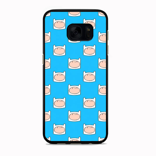 Adventure Time Finn Head Doodle Blue Samsung Galaxy S7 Edge Case