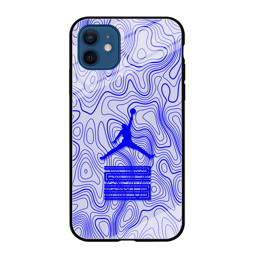 Air Jordan Bluish Topographical iPhone 12 Case