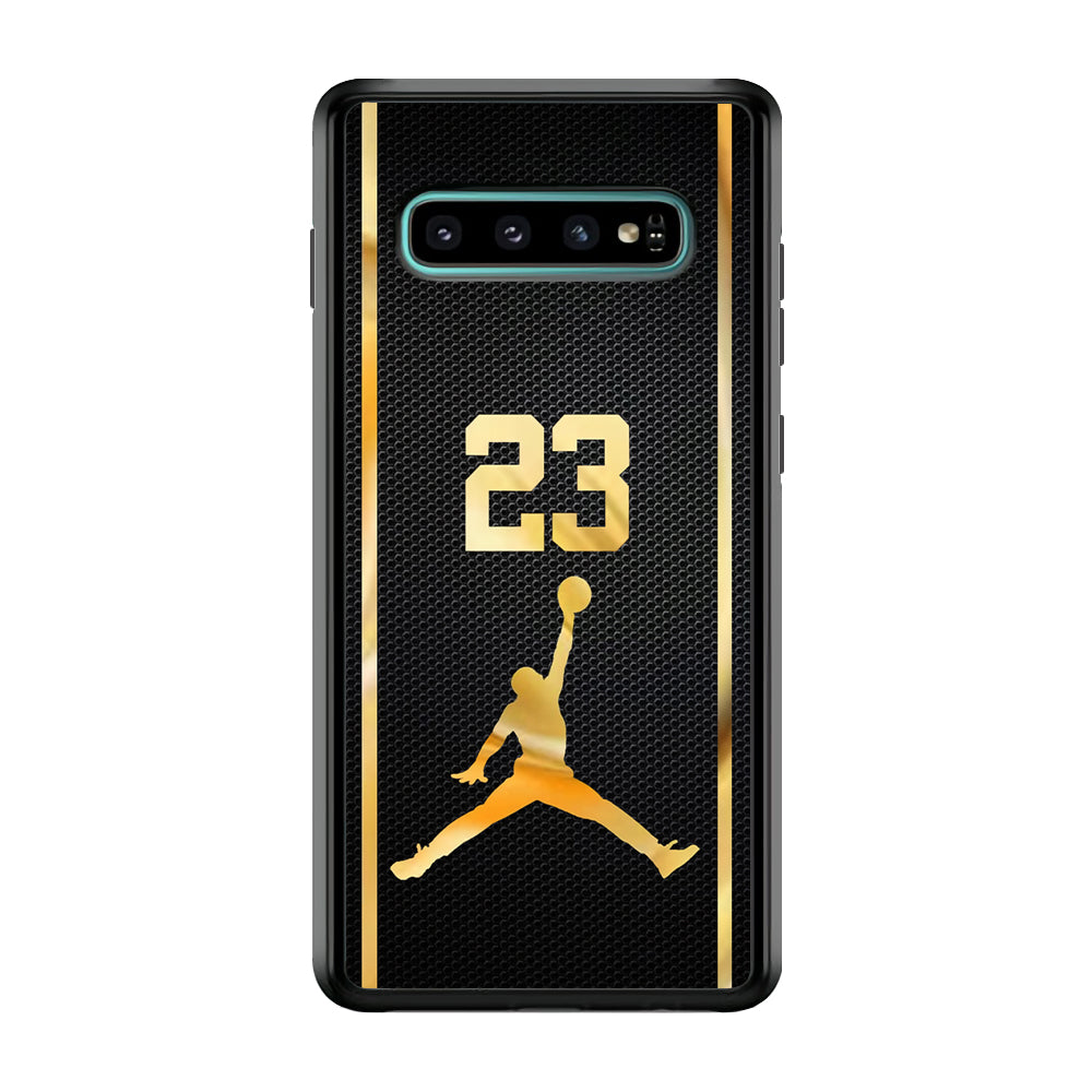 Air Jordan Carbon Stripe Gold Samsung Galaxy S10 Case