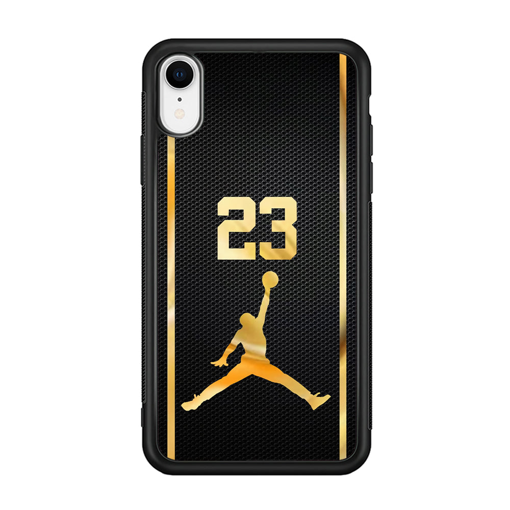 Air Jordan Carbon Stripe Gold iPhone XR Case