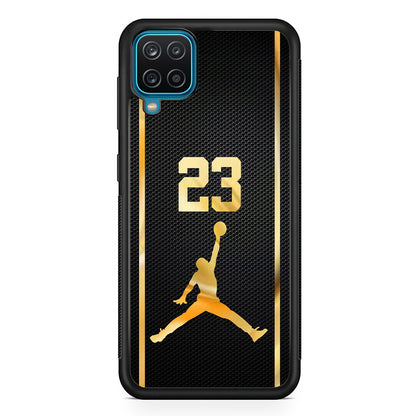 Air Jordan Carbon Stripe Gold Samsung Galaxy A12 Case