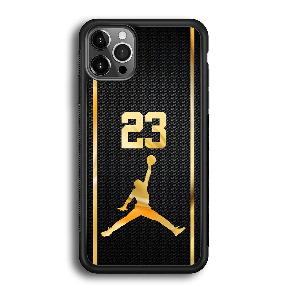 Air Jordan Carbon Stripe Gold iPhone 12 Pro Case