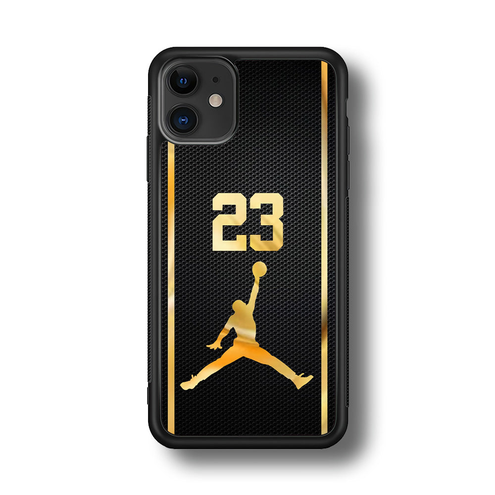 Air Jordan Carbon Stripe Gold iPhone 11 Case