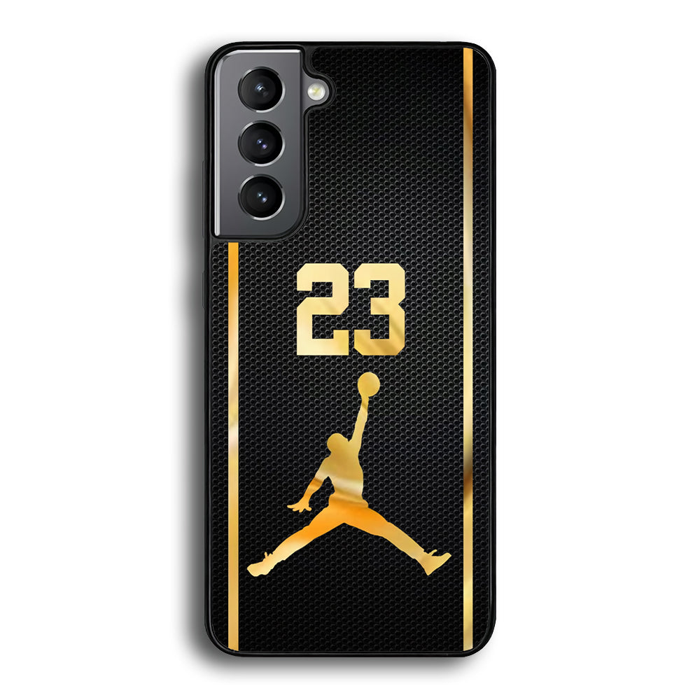 Air Jordan Carbon Stripe Gold Samsung Galaxy S21 Plus Case