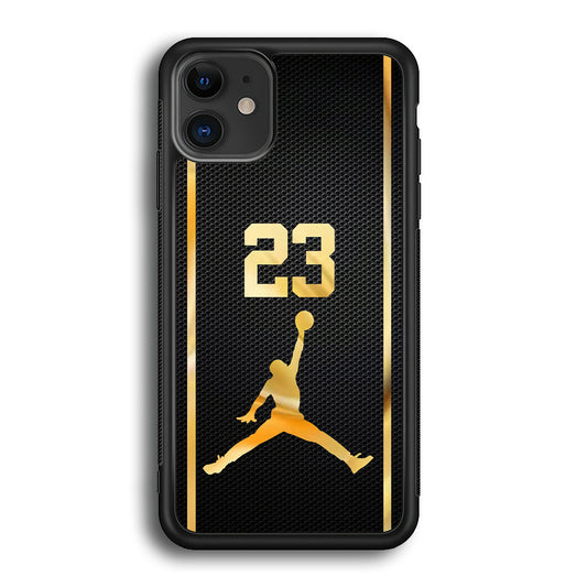 Air Jordan Carbon Stripe Gold iPhone 12 Case