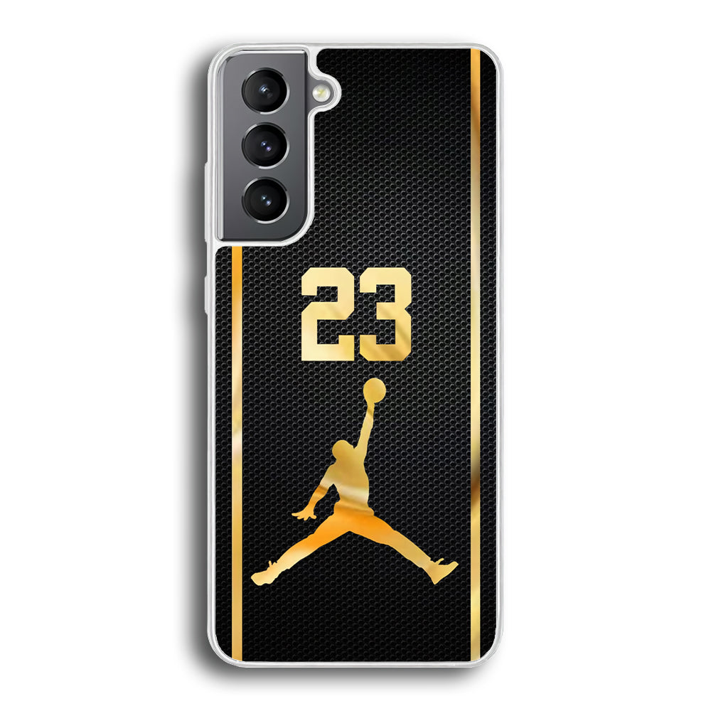 Air Jordan Carbon Stripe Gold Samsung Galaxy S21 Plus Case
