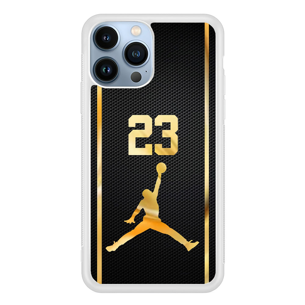 Air Jordan Carbon Stripe Gold iPhone 13 Pro Max Case