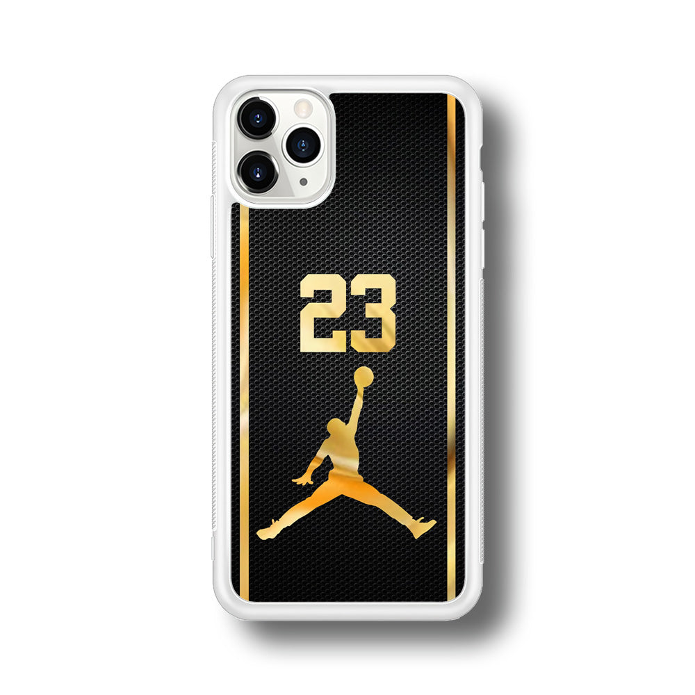 Air Jordan Carbon Stripe Gold iPhone 11 Pro Max Case