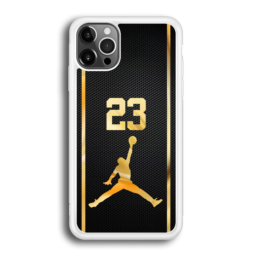 Air Jordan Carbon Stripe Gold iPhone 12 Pro Case