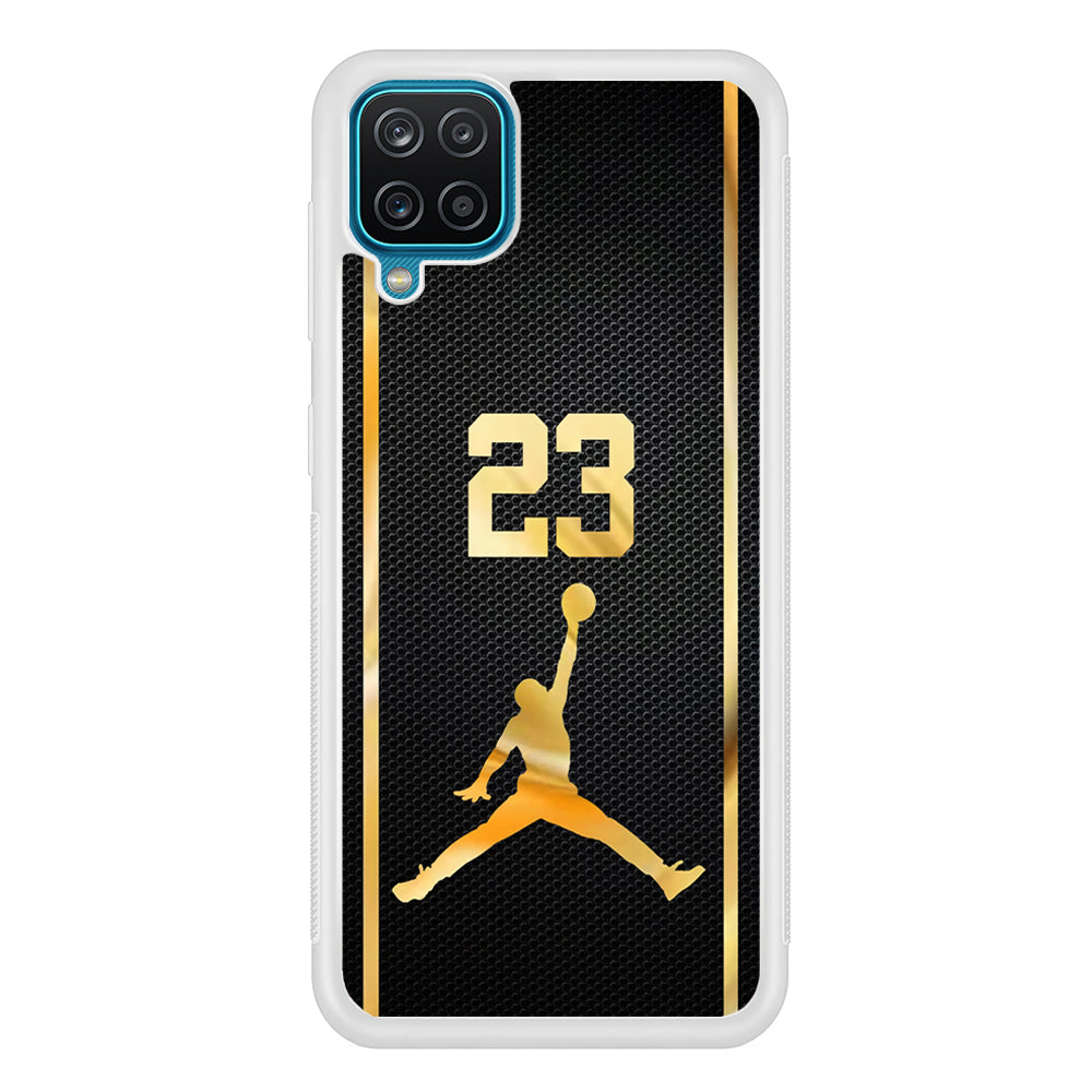 Air Jordan Carbon Stripe Gold Samsung Galaxy A12 Case