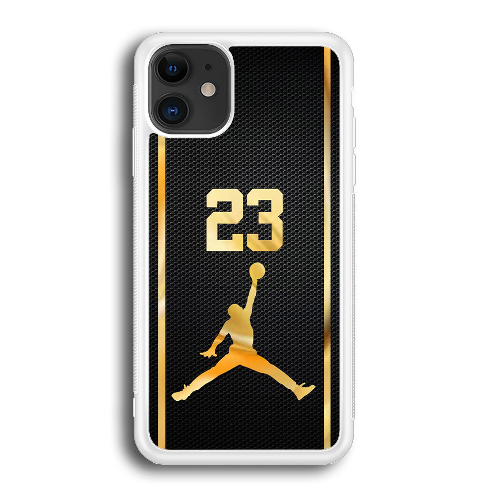 Air Jordan Carbon Stripe Gold iPhone 12 Case