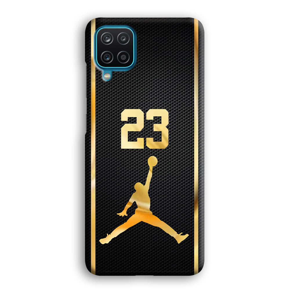 Air Jordan Carbon Stripe Gold Samsung Galaxy A12 Case