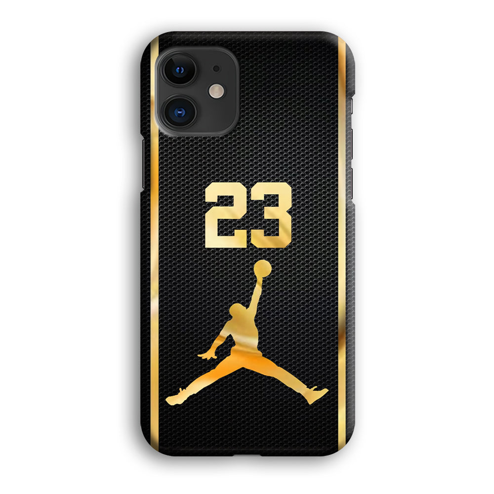 Air Jordan Carbon Stripe Gold iPhone 12 Case