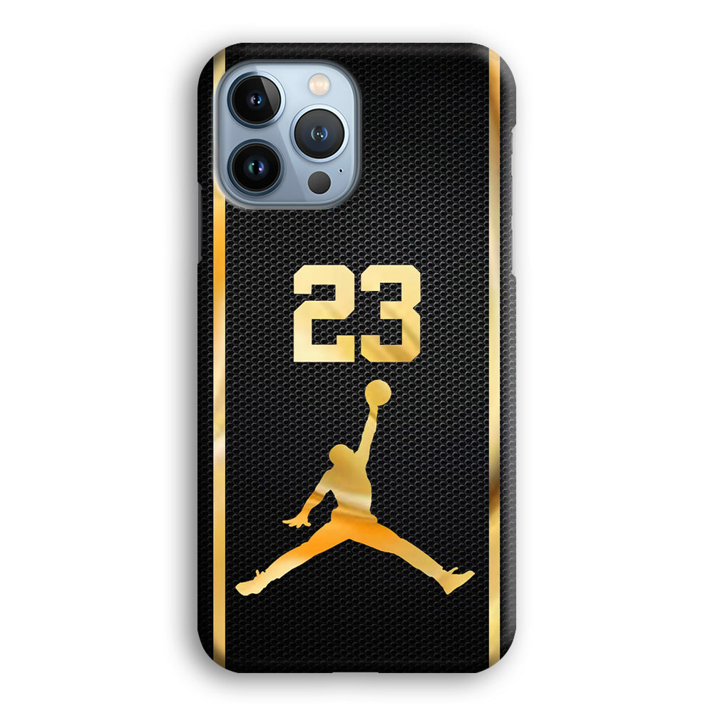 Air Jordan Carbon Stripe Gold iPhone 13 Pro Max Case