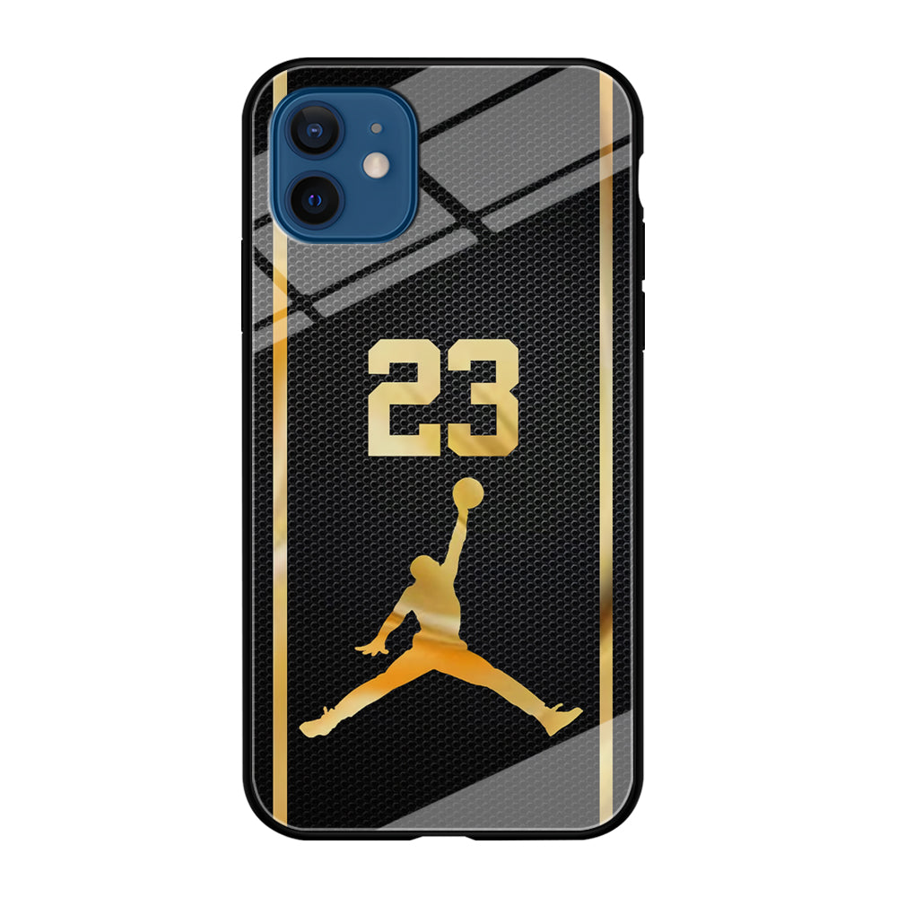 Air Jordan Carbon Stripe Gold iPhone 12 Case