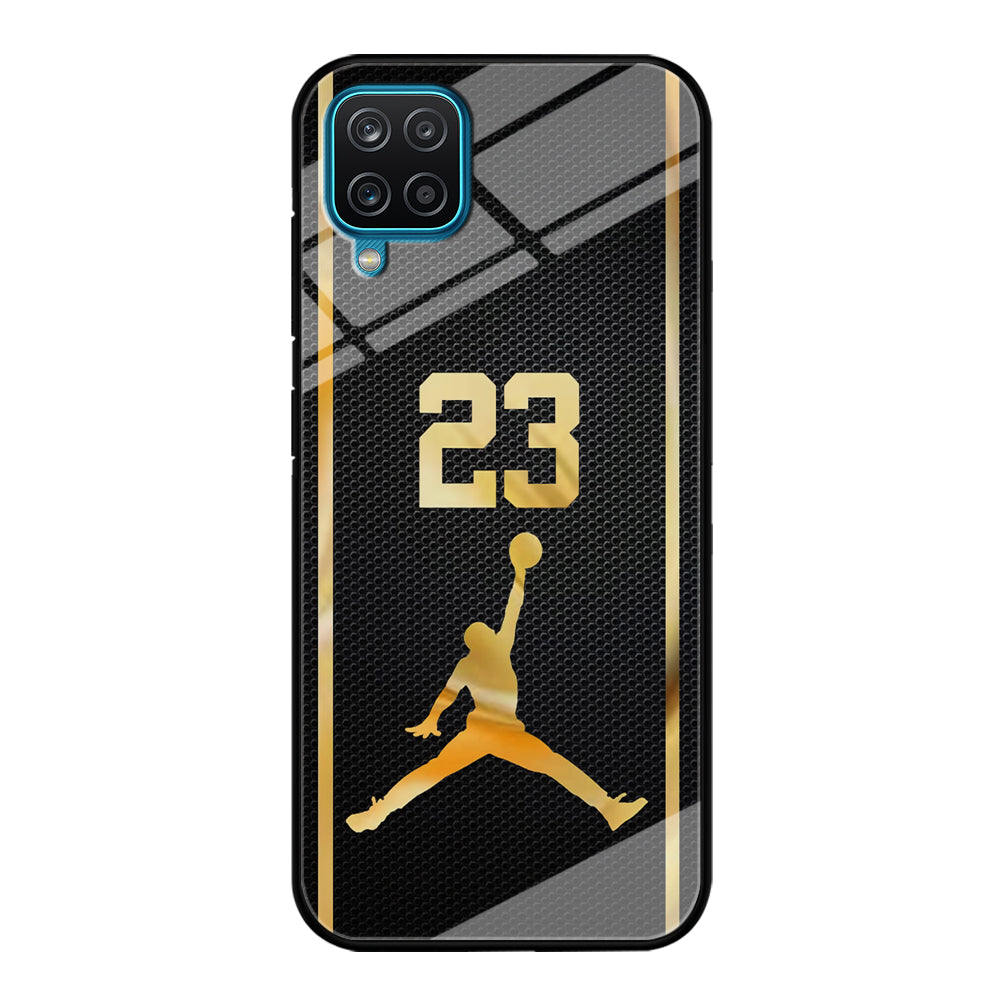 Air Jordan Carbon Stripe Gold Samsung Galaxy A12 Case