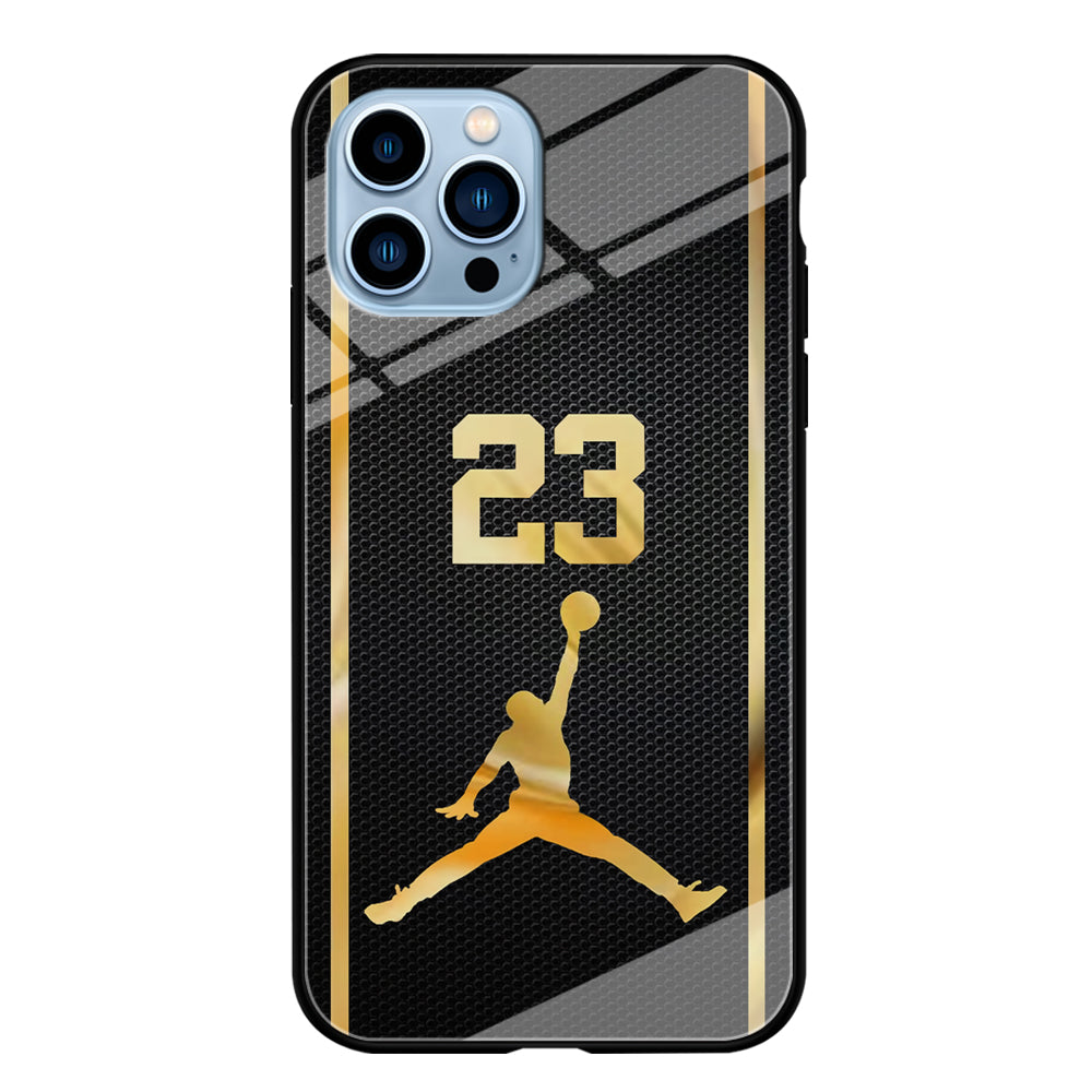 Air Jordan Carbon Stripe Gold iPhone 13 Pro Max Case