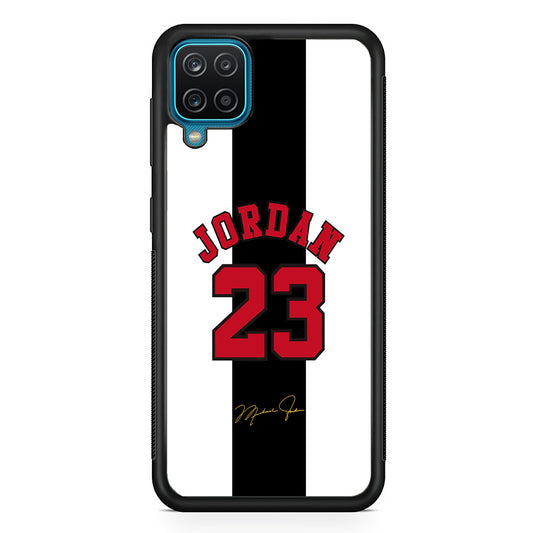 Air Jordan Stripe Black Number Samsung Galaxy A12 Case