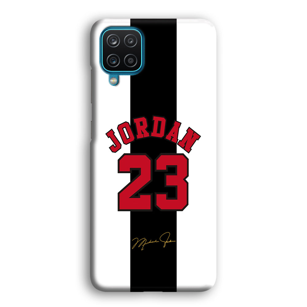 Air Jordan Stripe Black Number Samsung Galaxy A12 Case