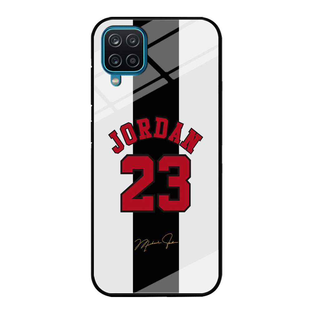 Air Jordan Stripe Black Number Samsung Galaxy A12 Case