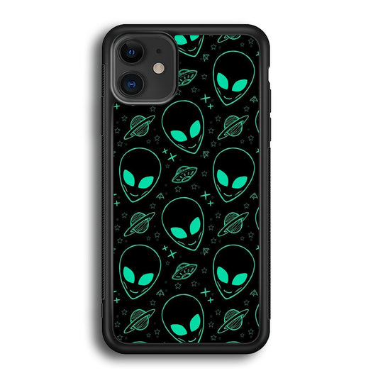 Alien Green Doodle iPhone 12 Case