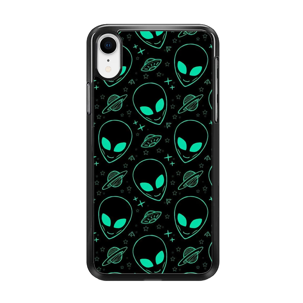 Alien Green Doodle iPhone XR Case
