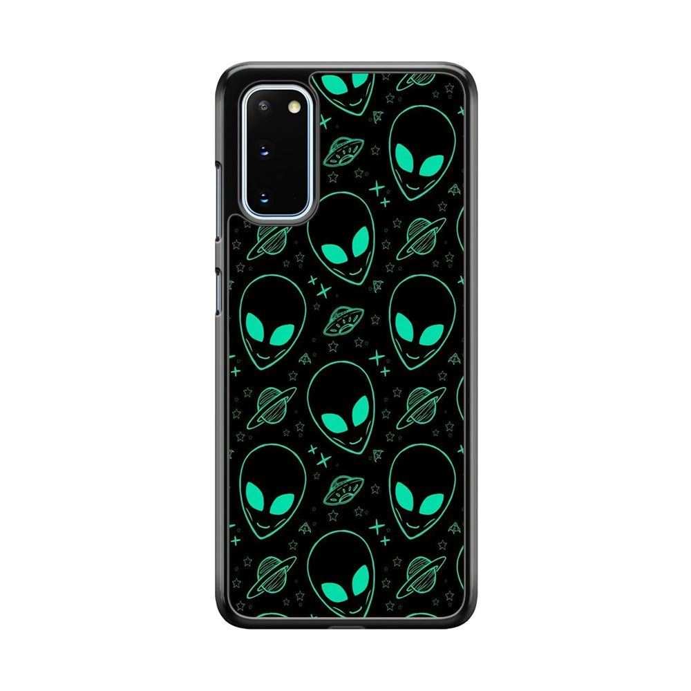 Alien Green Doodle Samsung Galaxy S20 Case