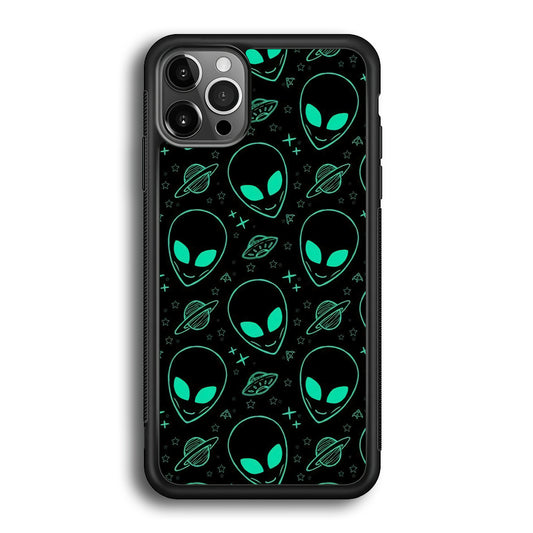 Alien Green Doodle iPhone 12 Pro Case