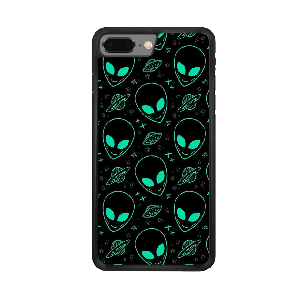 Alien Green Doodle iPhone 8 Plus Case