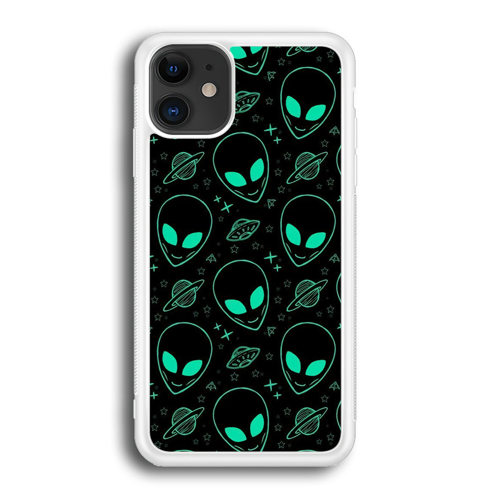 Alien Green Doodle iPhone 12 Case