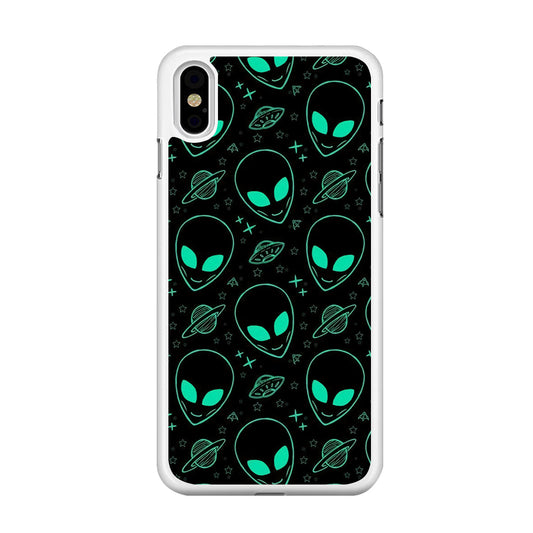 Alien Green Doodle iPhone X Case