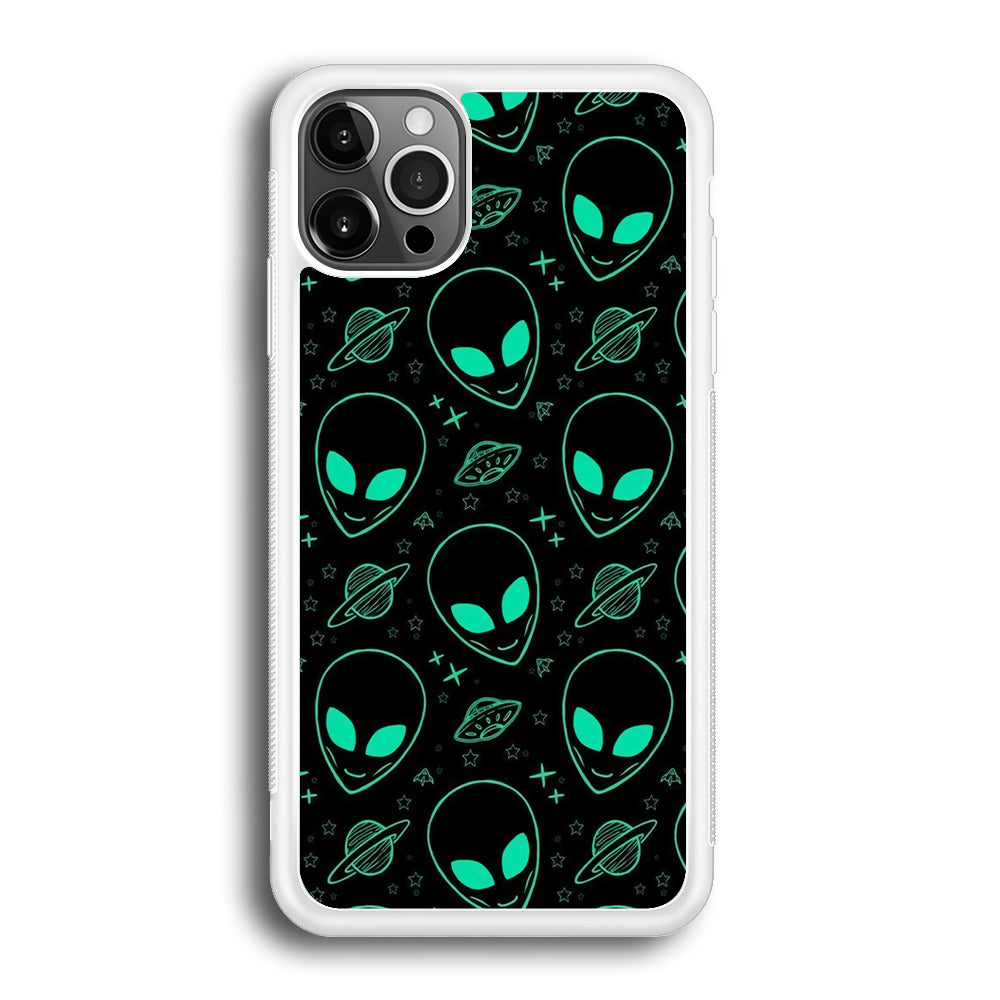 Alien Green Doodle iPhone 12 Pro Case