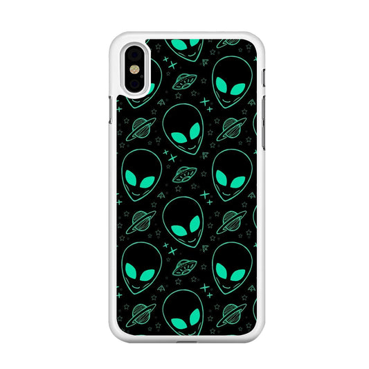 Alien Green Doodle iPhone Xs Case