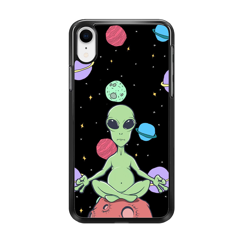 Alien Yoga Style On Space iPhone XR Case