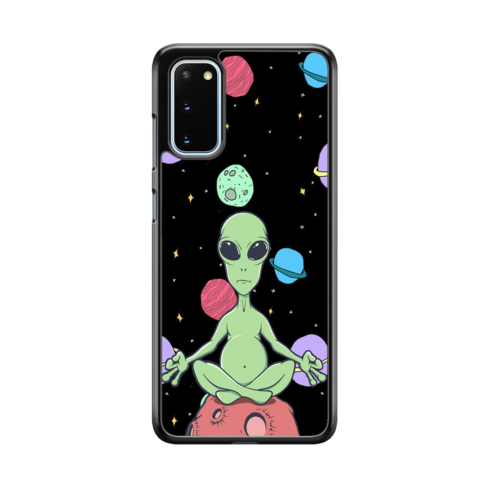 Alien Yoga Style On Space Samsung Galaxy S20 Case