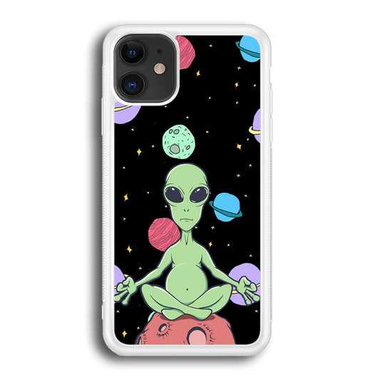 Alien Yoga Style On Space iPhone 12 Case