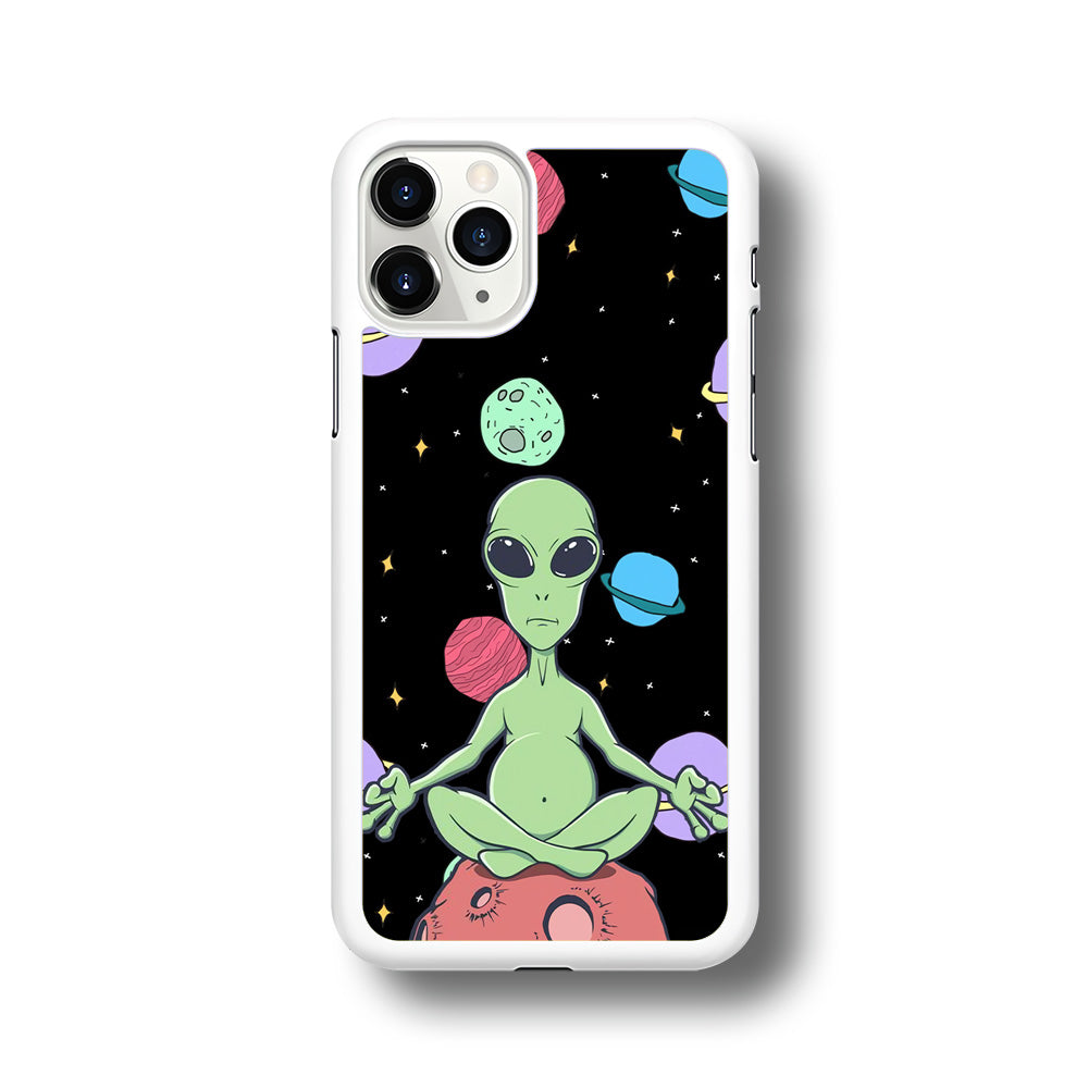 Alien Yoga Style On Space iPhone 11 Pro Case