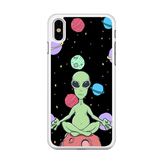 Alien Yoga Style On Space iPhone X Case