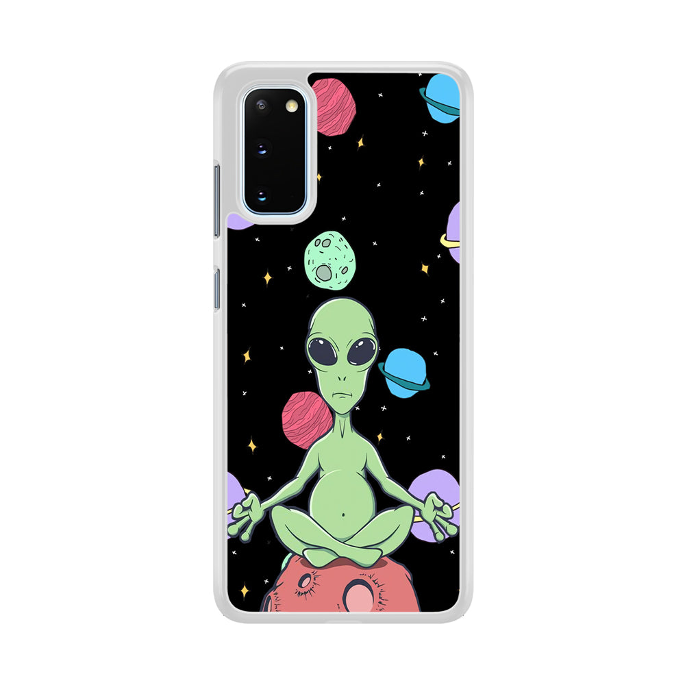 Alien Yoga Style On Space Samsung Galaxy S20 Case