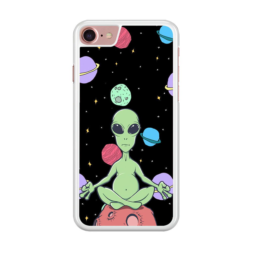 Alien Yoga Style On Space iPhone 7 Case