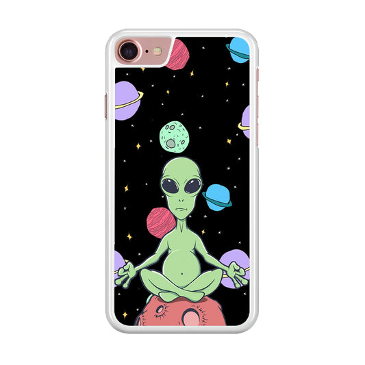 Alien Yoga Style On Space iPhone 7 Case