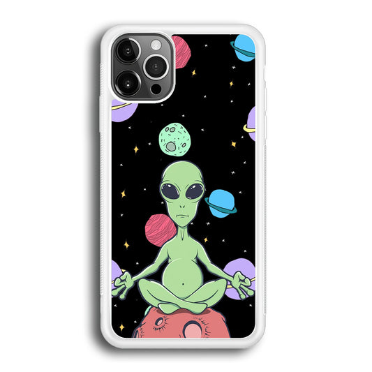 Alien Yoga Style On Space iPhone 12 Pro Case