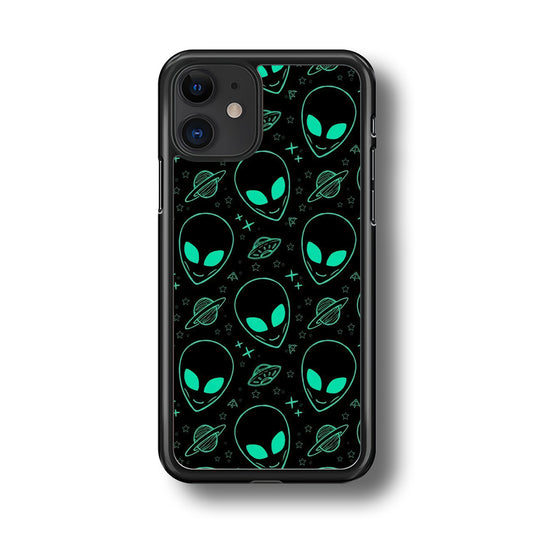 Alien Green Doodle iPhone 11 Case