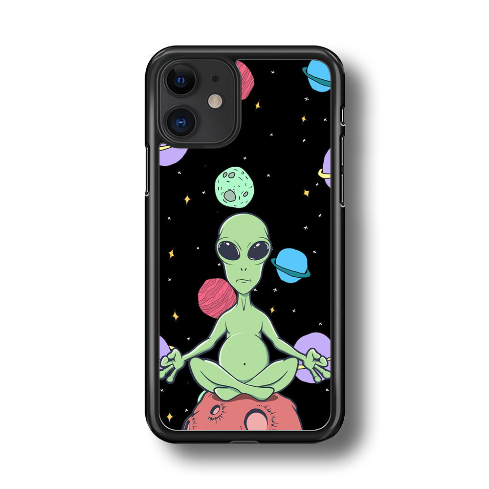 Alien Yoga Style On Space iPhone 11 Case